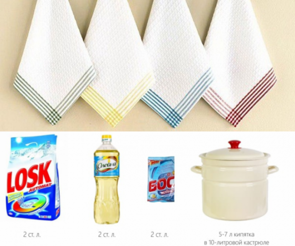 Как отстирать кухонные полотенца в домашних условиях: горчицей, содой, солью, уксусом