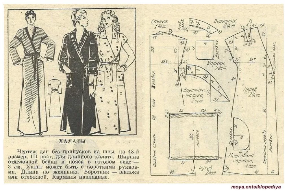 Простые летние халаты своими руками: выкройки и описание