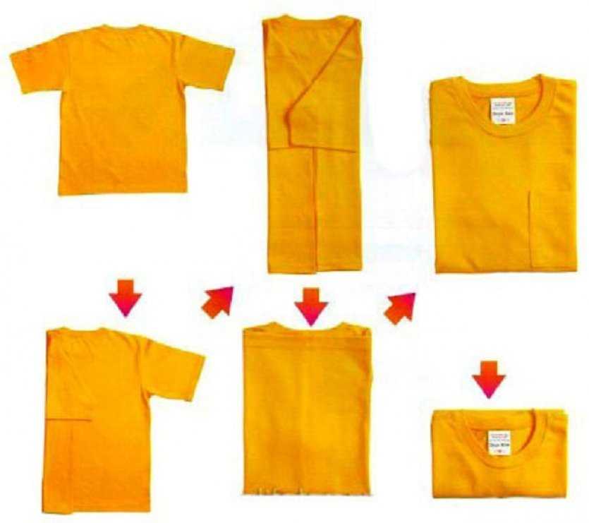 Как быстро и аккуратно сложить футболку — 10 способов