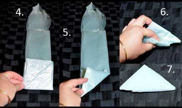 Как сложить целлофановые пакеты без ручек. как сложить полиэтиленовый пакет. как сложить треугольником или трубочкой