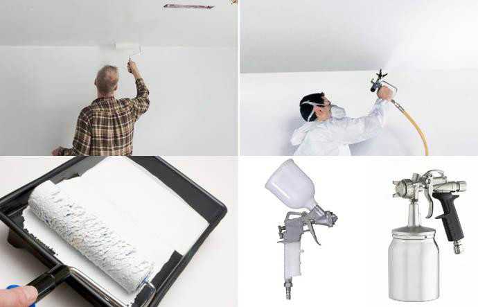 Чем лучше красить потолок валиком или краскопультом? - большая стройка