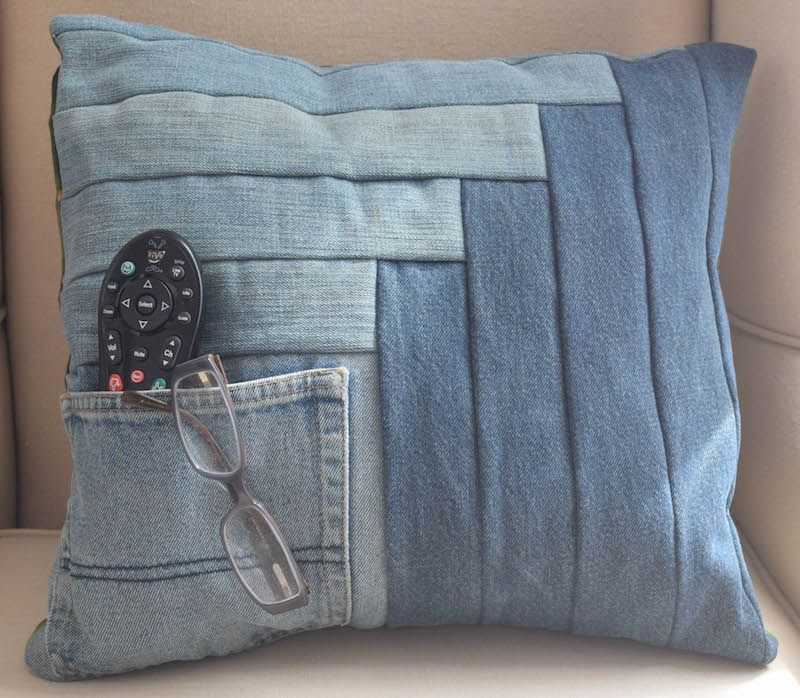 Сшить подушку своими руками из джинсы