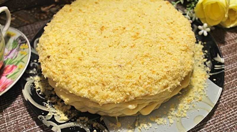 Торт «наполеон» на сковороде: пошаговый рецепт с фото, вкусно и быстро, с заварным кремом