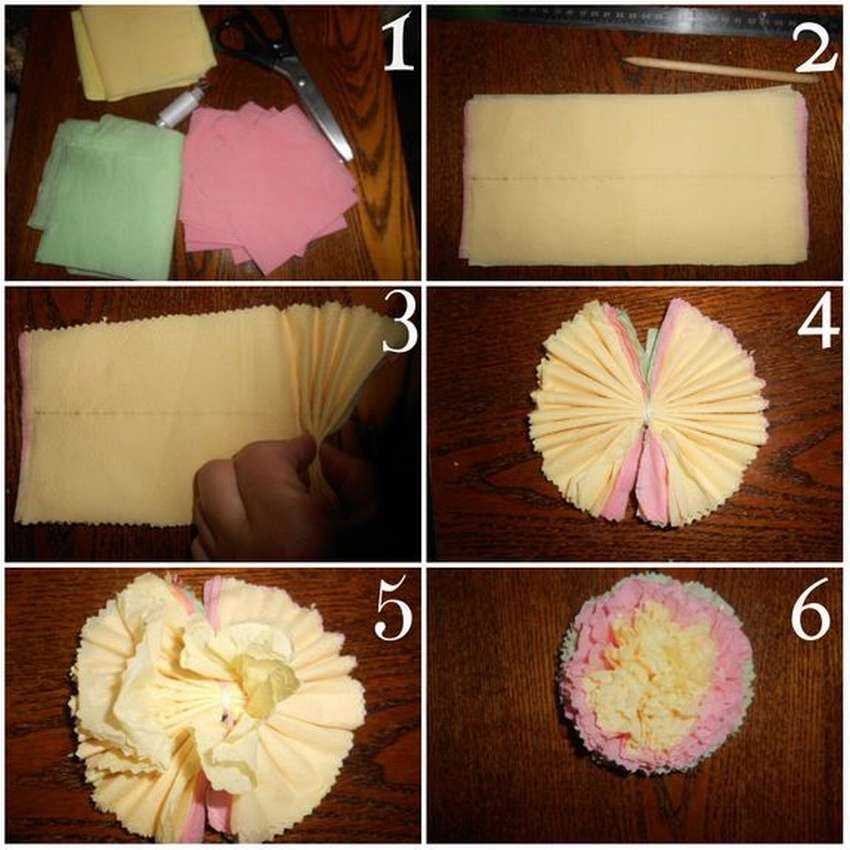 Как сделать розу из салфетки - пошаговая инструкция