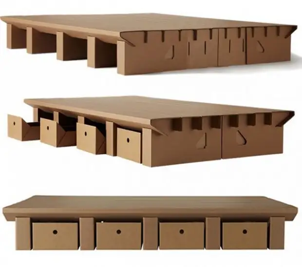 Преимущества и особенности использования картона Как сделать складную кровать из картона Кровать из картонной коробки Инструкция по изготовлению кровати-трансформер Делаем кровать из пластилина