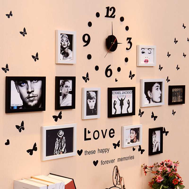 Оформление стены фотографиями в рамках: как повесить красиво на стене, расположение рамок разных размеров, композиция
 - 39 фото
