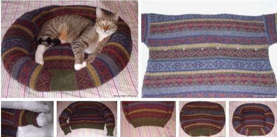 Как сделать для кошки из свитера своими руками: пошаговое руководство, как сделать лежанку для кота самостоятельно
