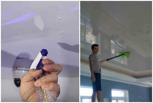 Как мыть натяжные потолки в домашних условиях без разводов: глянцевые и матовые