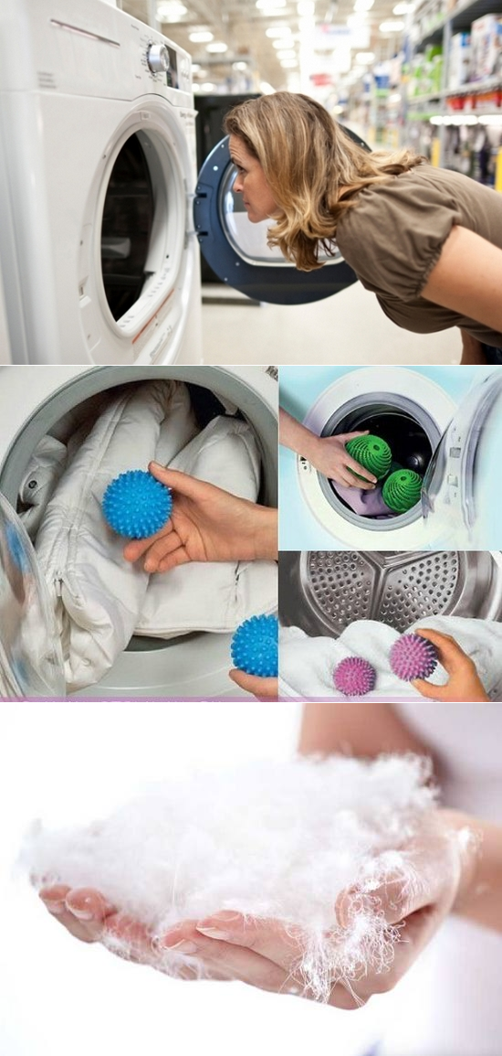 Шарики для стирки белья и пуховиков в стиральной машине: как ими пользоваться?