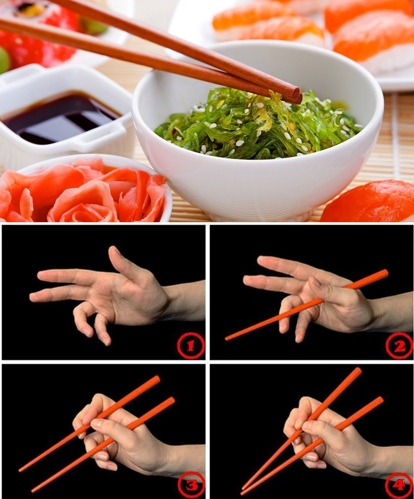 Как правильно держать китайские палочки для суши