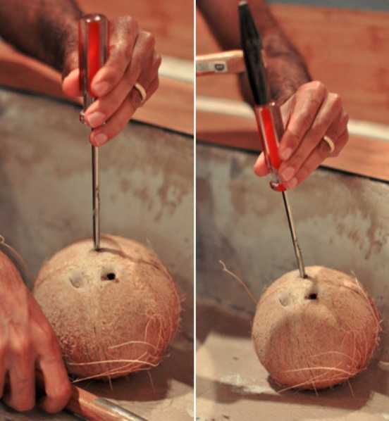 Как открыть, вскрыть, расколоть, разбить кокос в домашних условиях и что с ним делать, как почистить и есть, видео