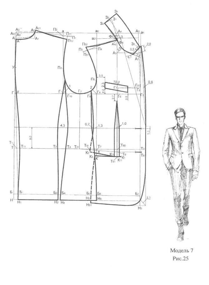 §7. конструирование пальто прямого силуэта - глава iv - конструирование мужской верхней одежды