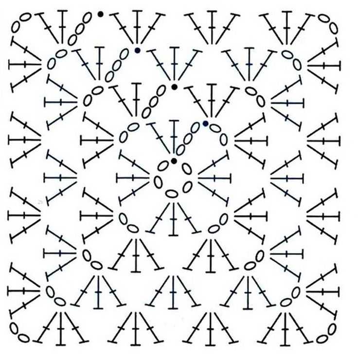 Квадратные мотивы крючком, больше 130 схем вязания